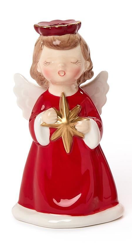 Hand-Painted Christmas Angel Candleholder (Assorted)