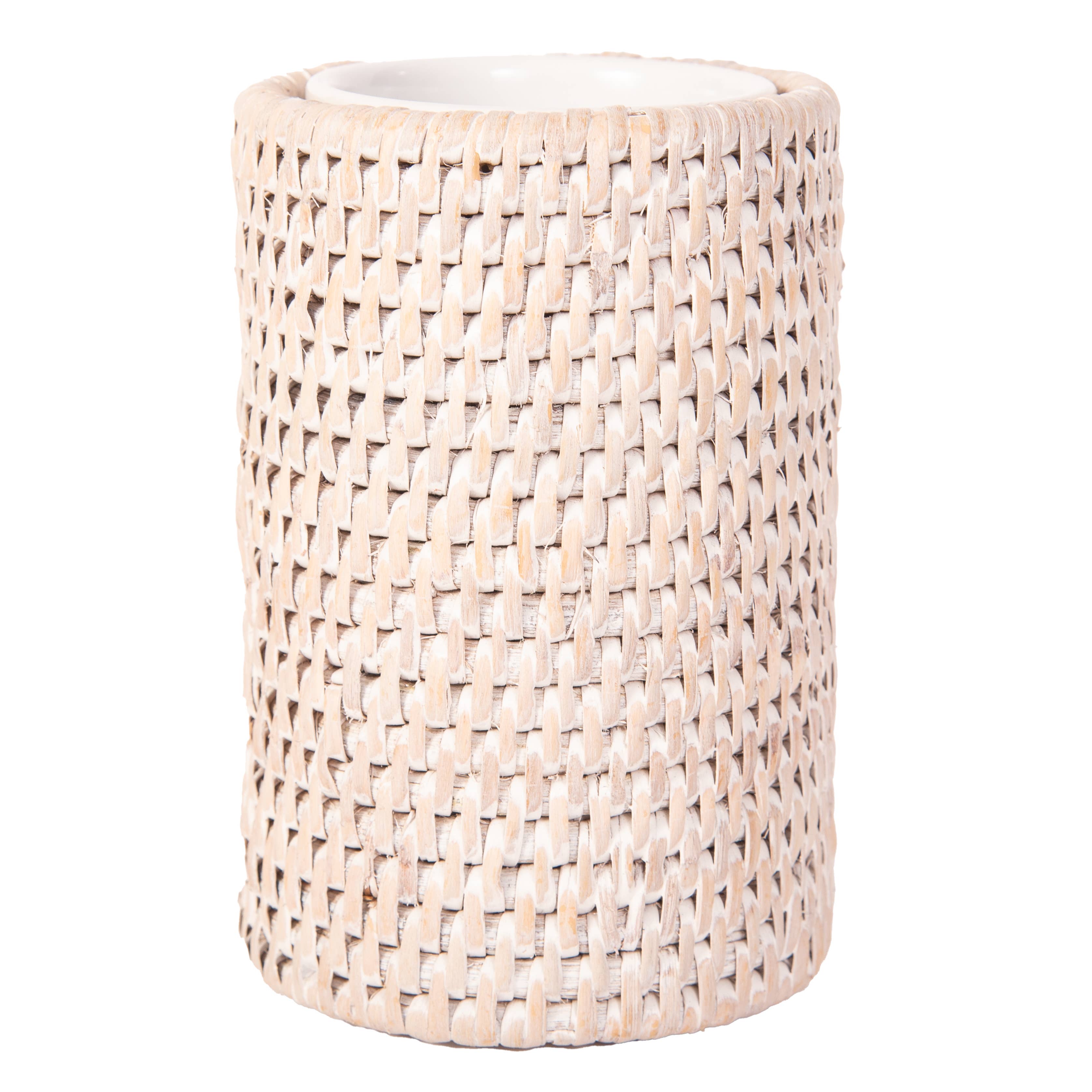 Artifacts Rattan Round Tumbler with Ceramic Insert
