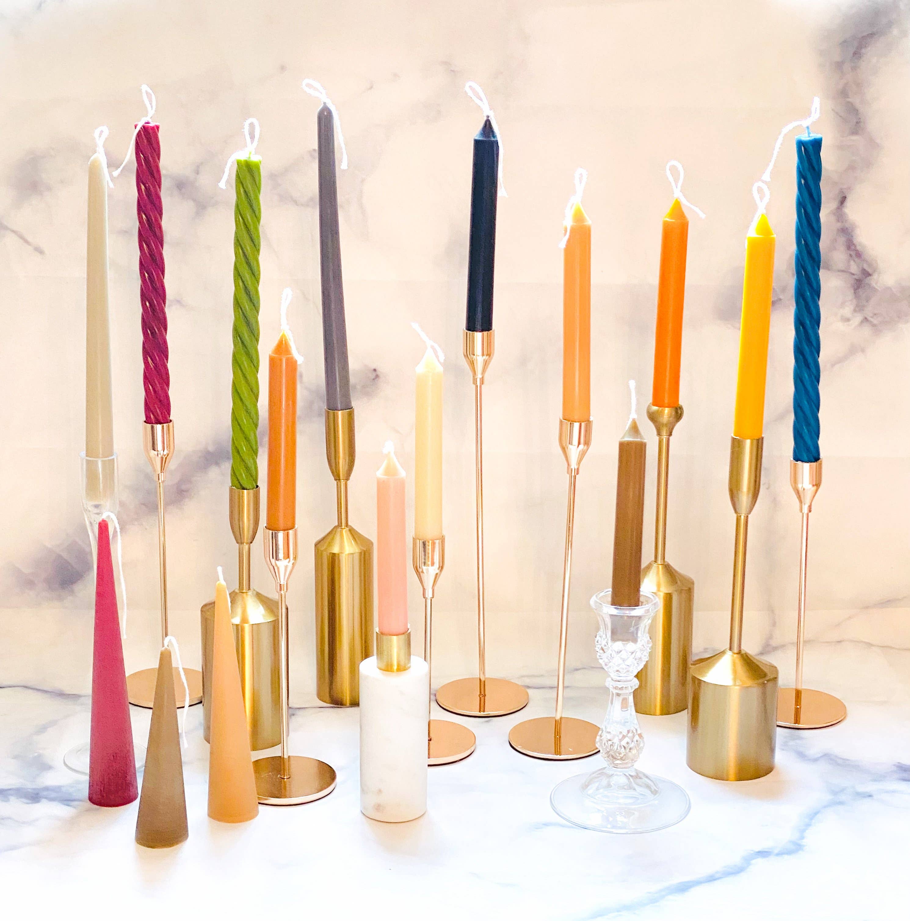 Neutrals Slim Cone Taper Beeswax Candle
