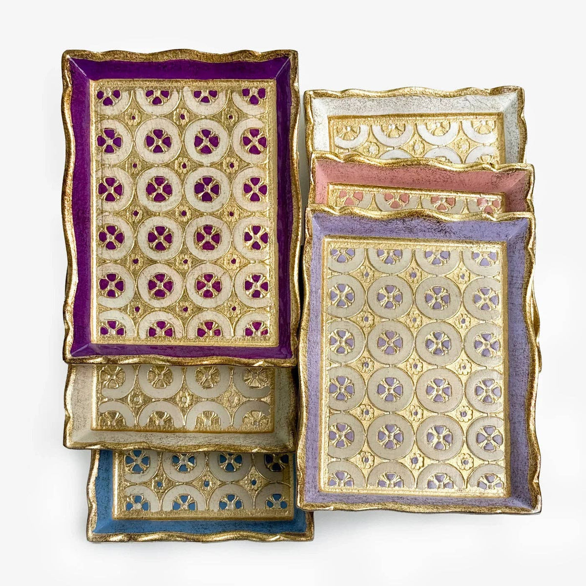 Florentine Carved Wood Rectangle Tessellated Mini Tray