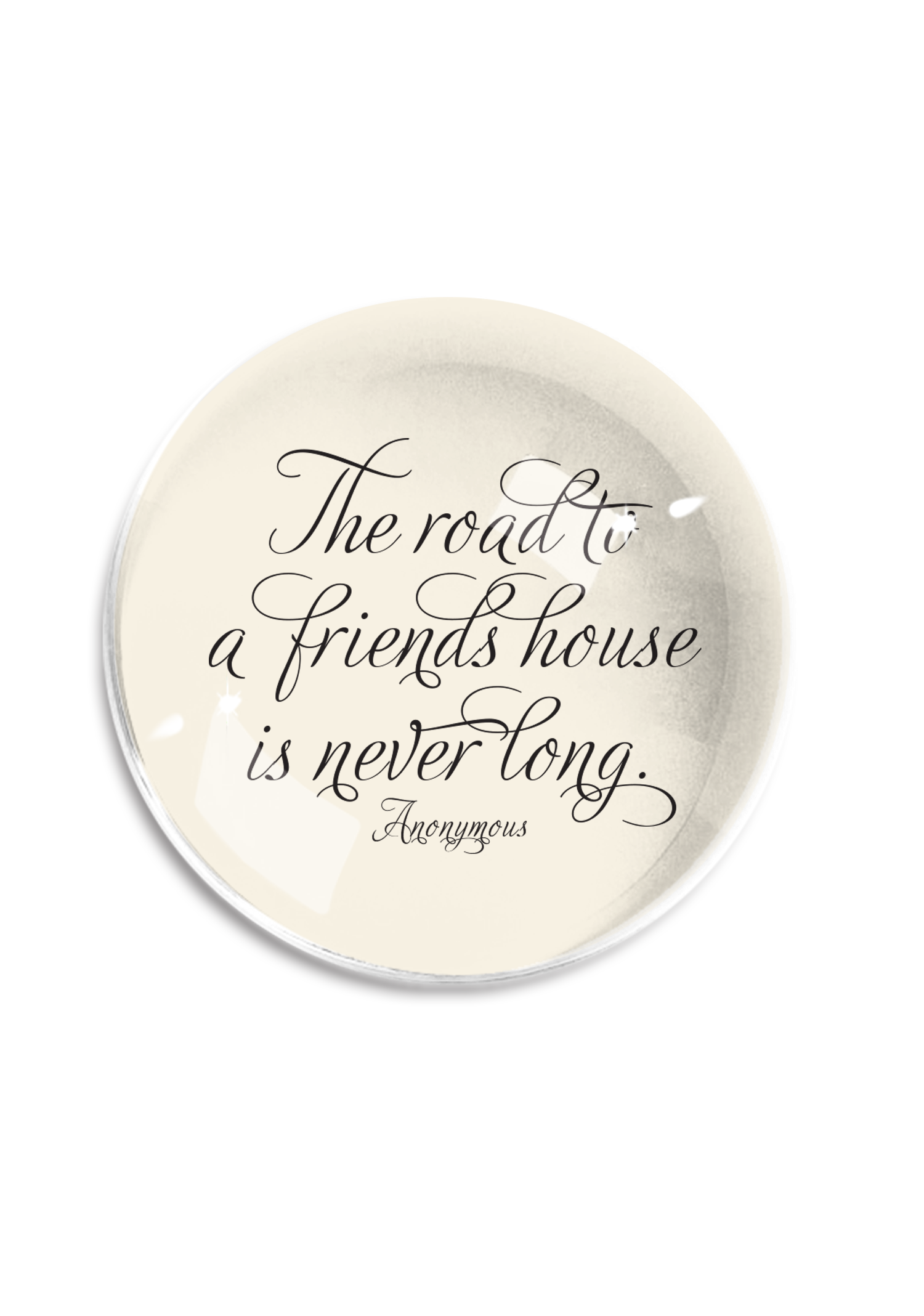 The Road to a Friends House Crystal Dome Paperweight