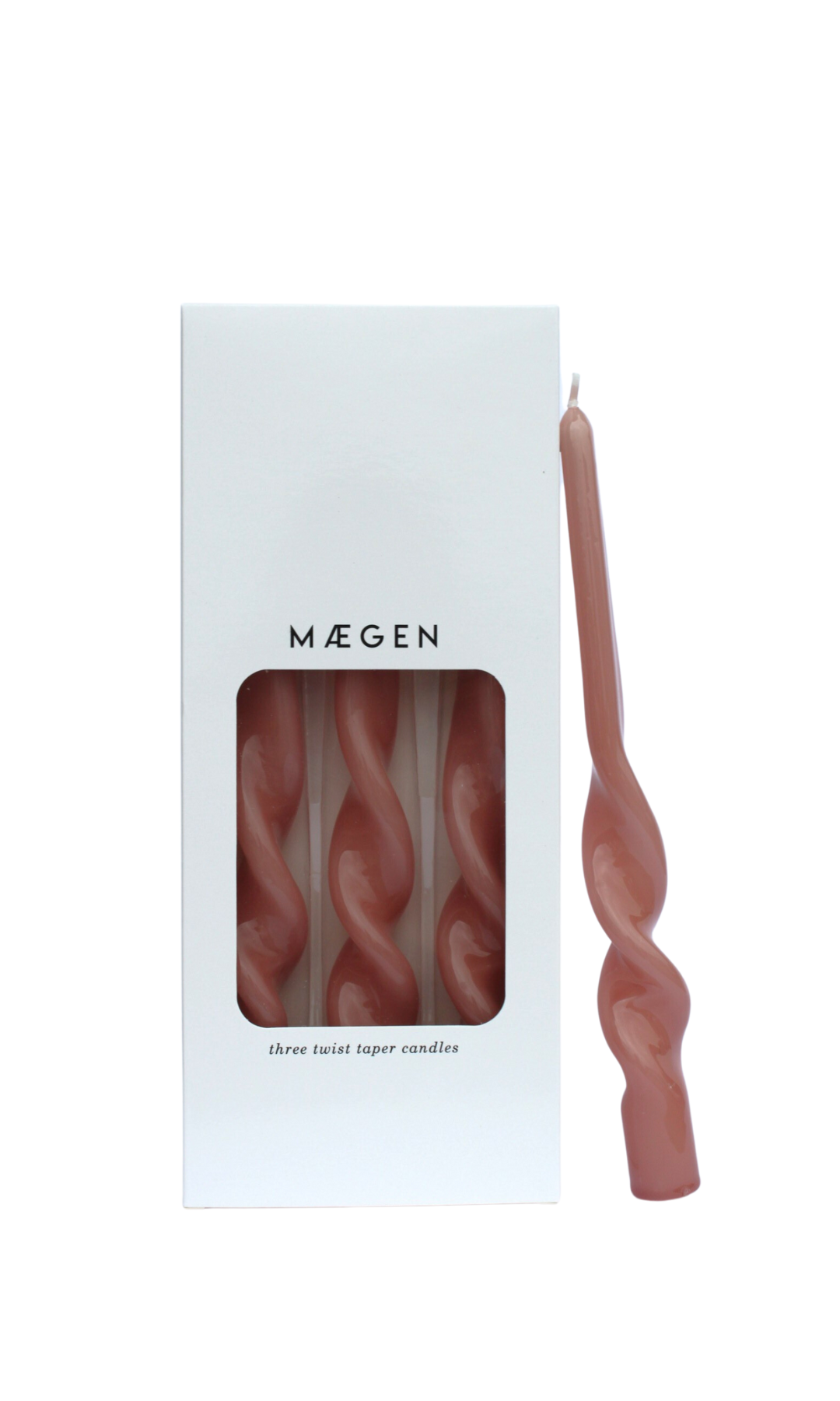 MÆGEN Twist Taper Candles - Plaster Pink