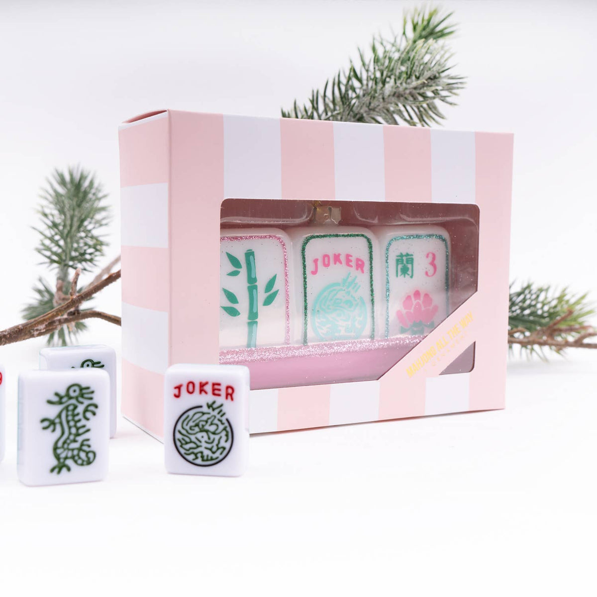 Mahjong "All the Way" Boxed Glass Ornament