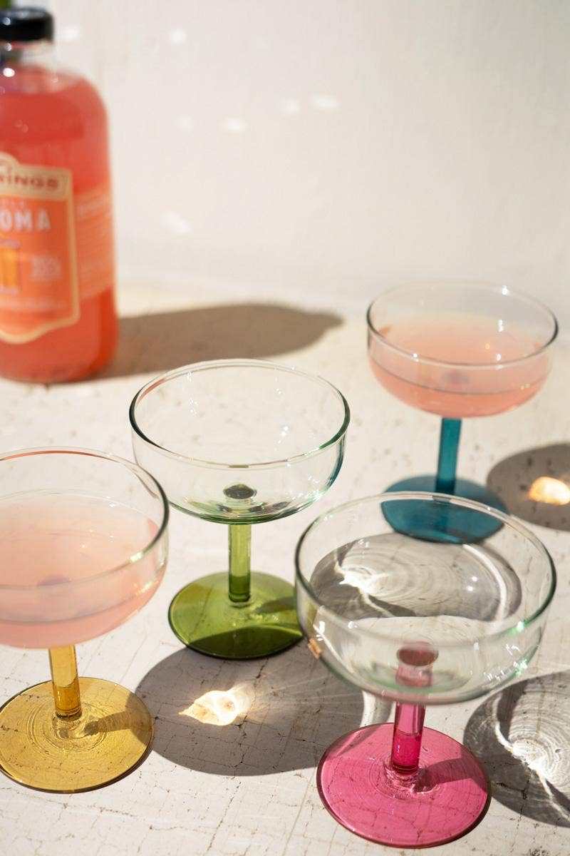 Petite Coupe Glass With Colored Stems