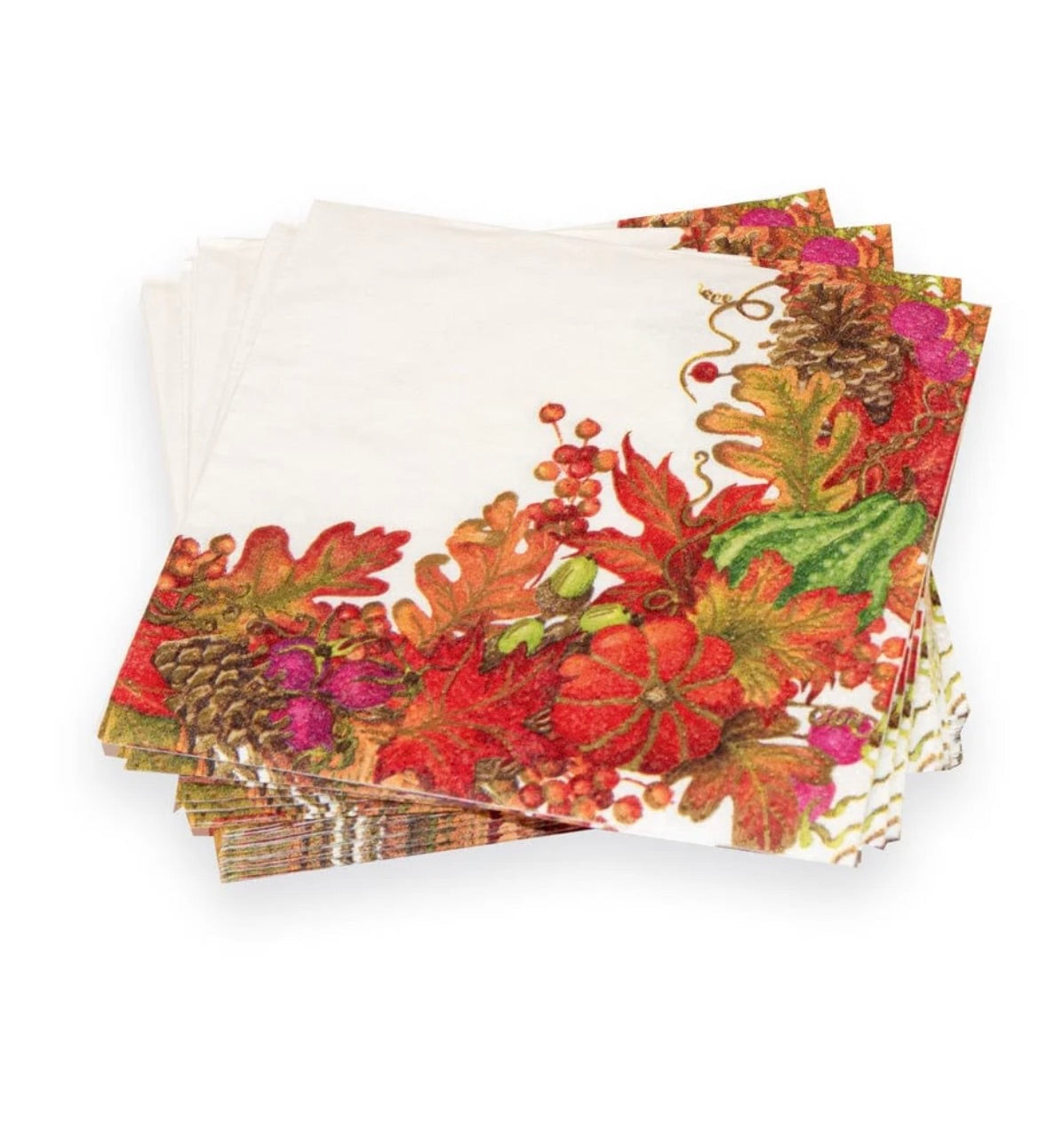 Harvest Garland White Cocktail Napkins