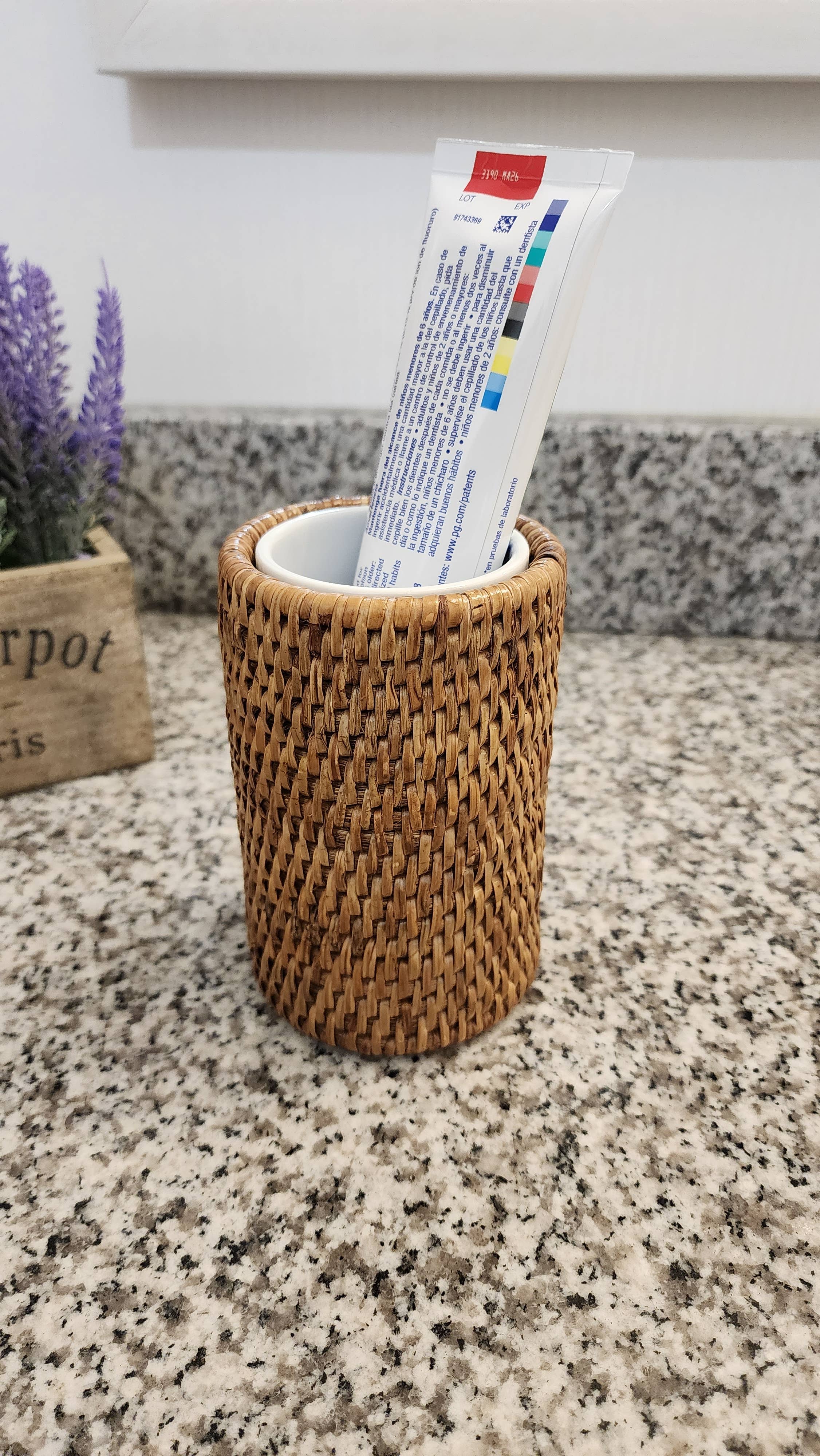 Artifacts Rattan Round Tumbler with Ceramic Insert