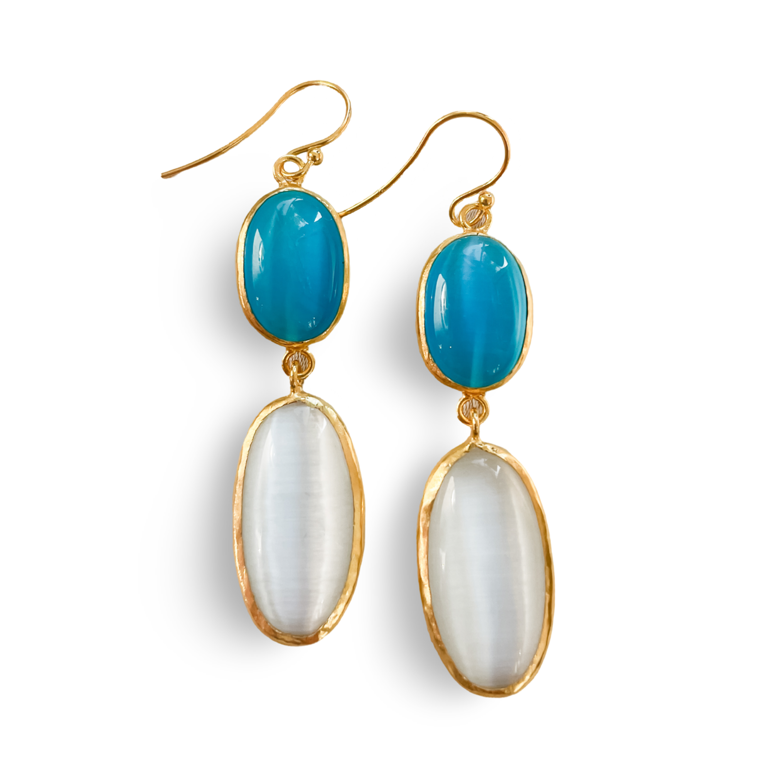 CORE | BLUE & WHITE COLOR BLOCK EARRINGS