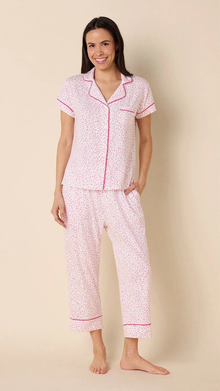 Confetti Dot Orchid Pima Capri Set