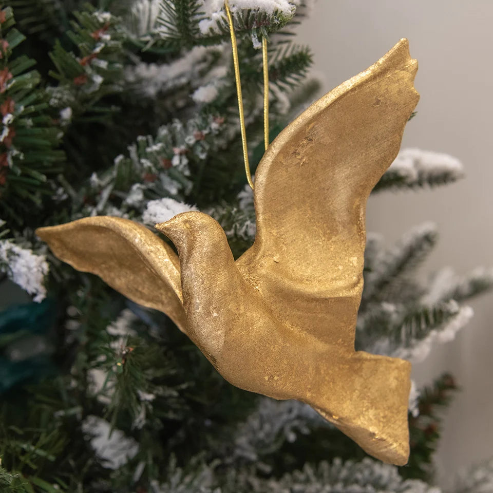 Sculpted Gold Dove Ornament