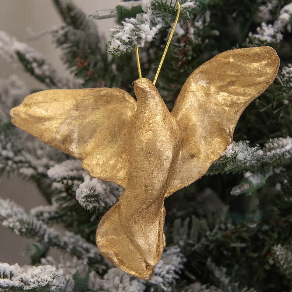 Sculpted Gold Dove Ornament