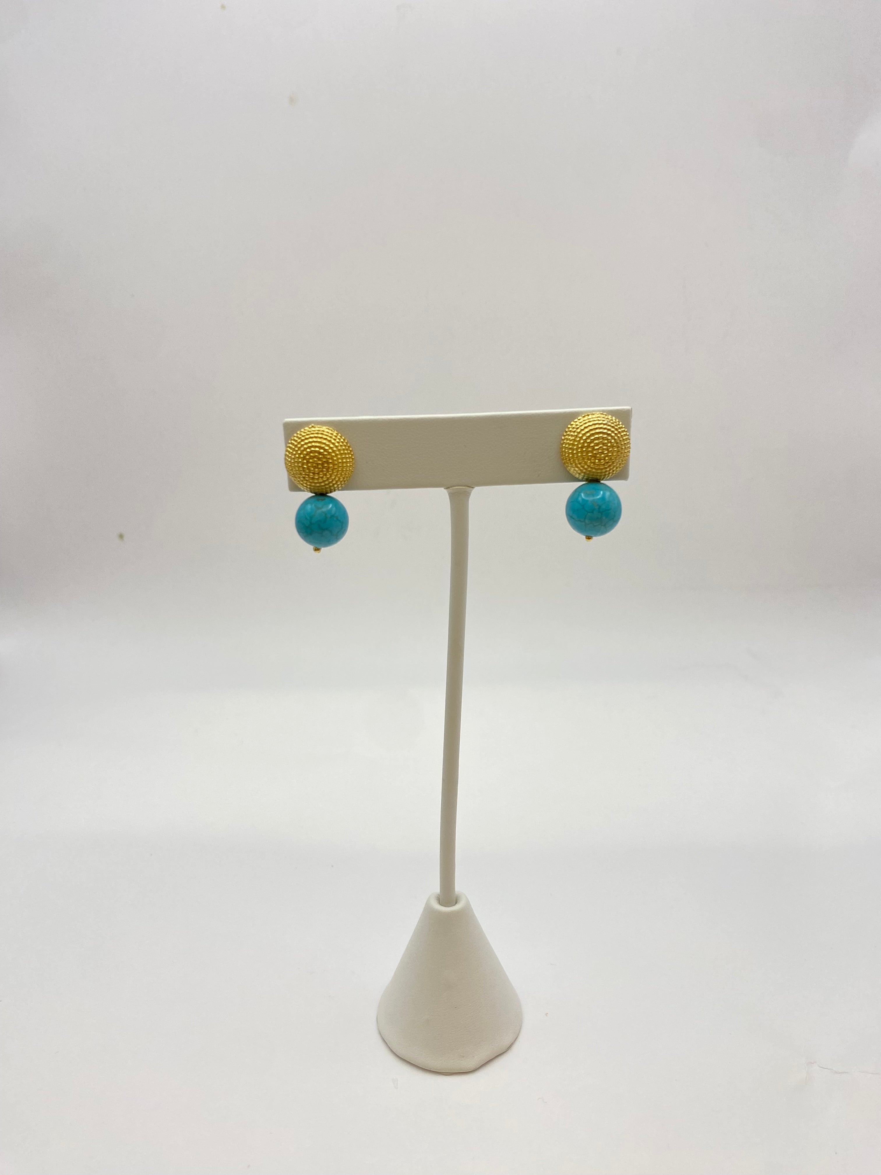 Gold + Bead Earring