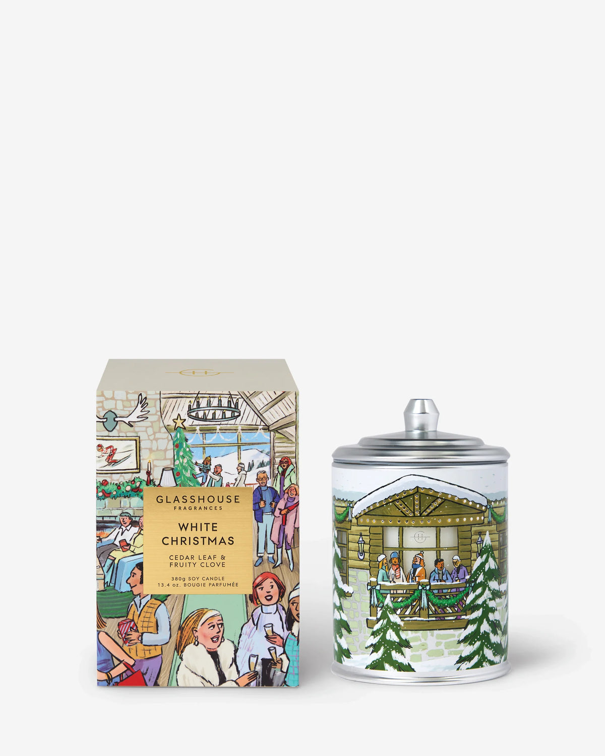 White Christmas Holiday Candle