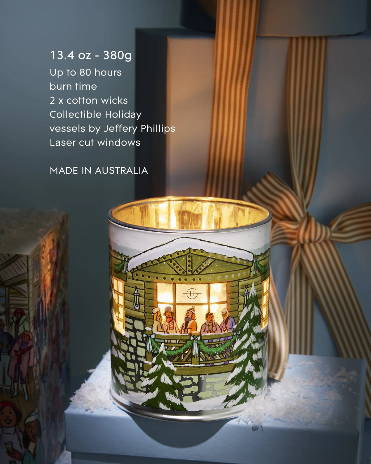 White Christmas Holiday Candle