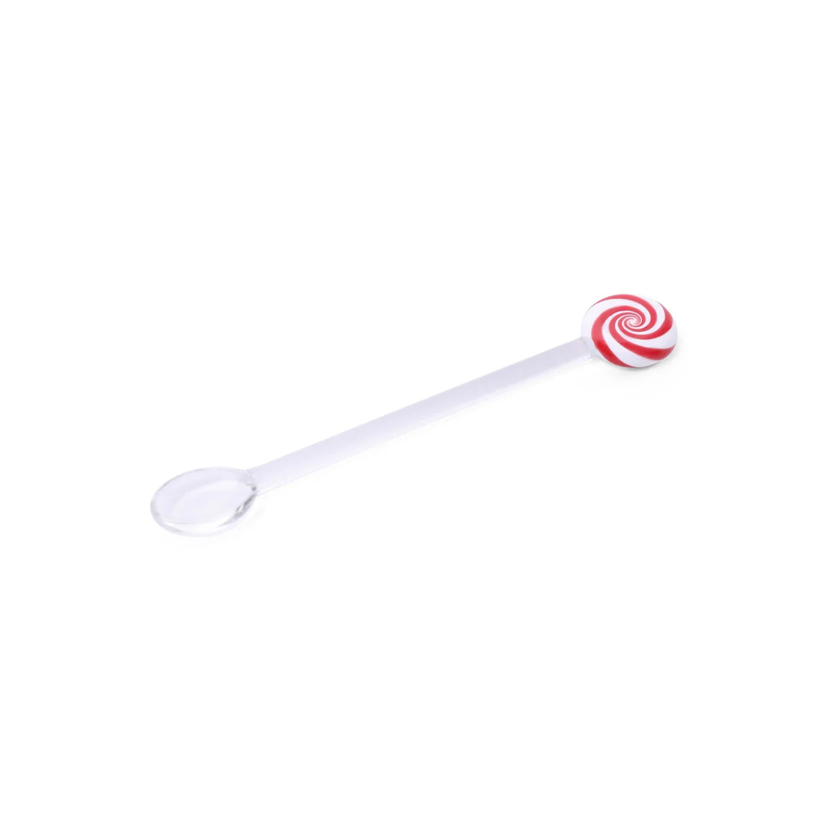 Glass Swirl Spoons With Red / White Candy