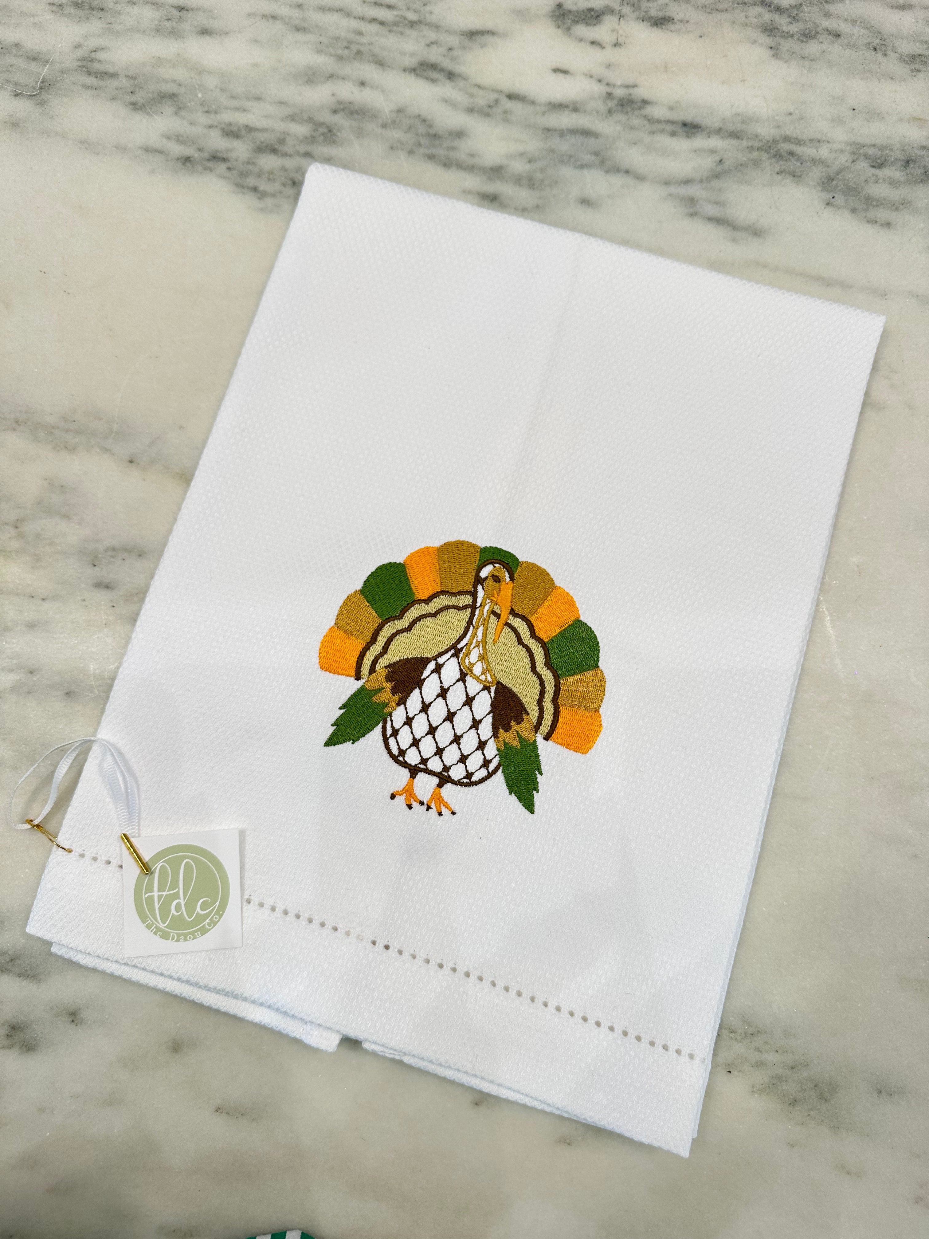 Embroidered Thanksgiving Guest Towel