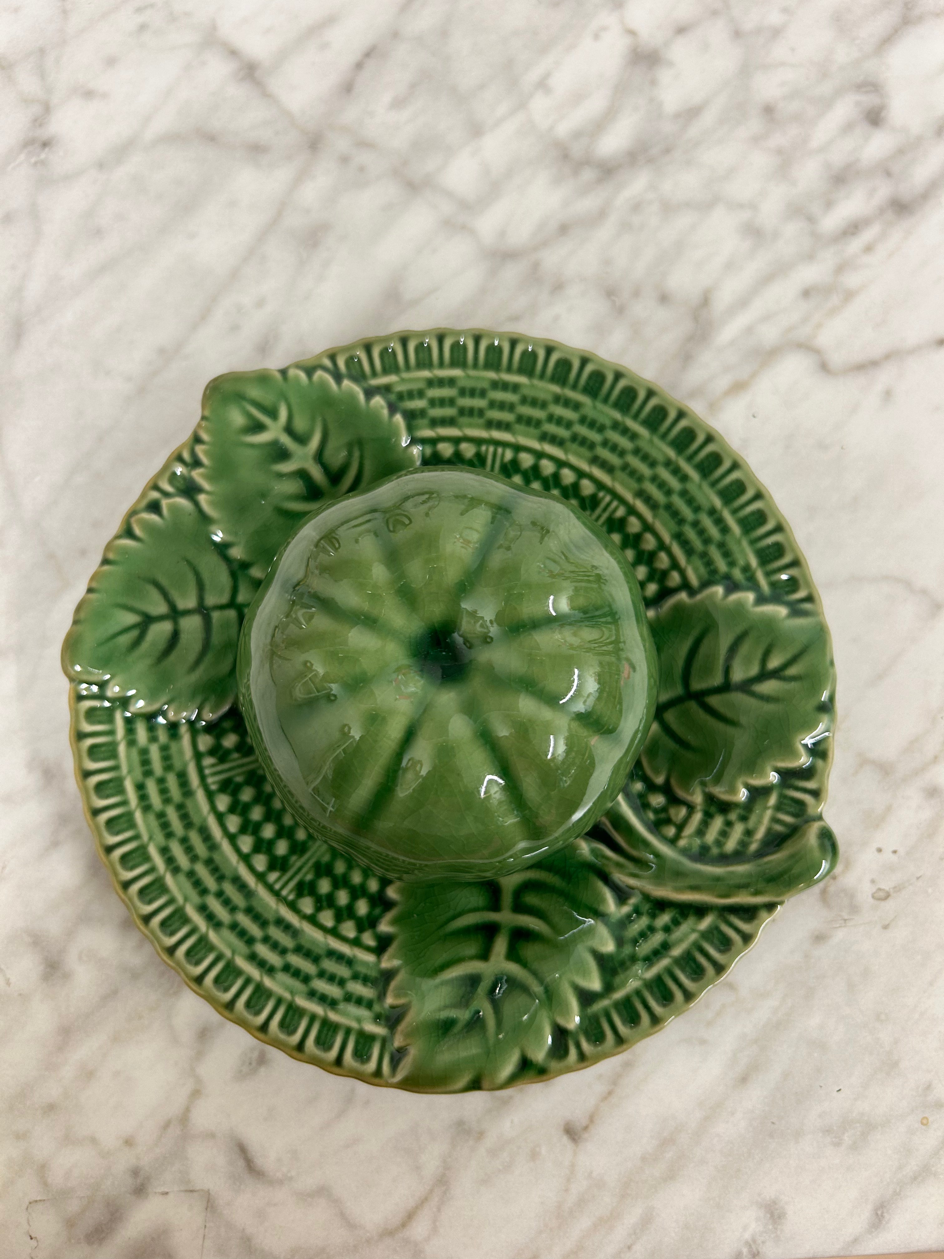 Green Toothpick Holder with Tomato