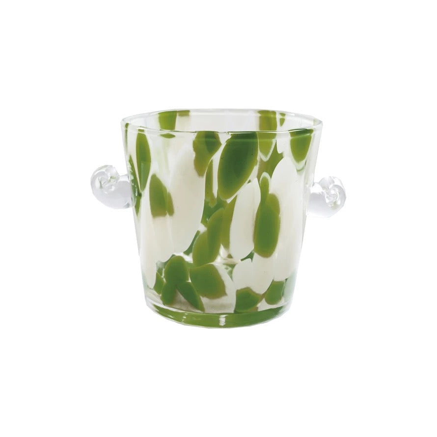 Confetti Glass Ice Bucket with Handles