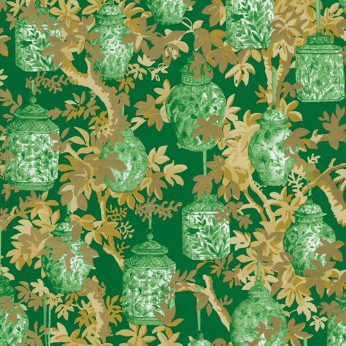Ginger Jars Green Wrapping Paper