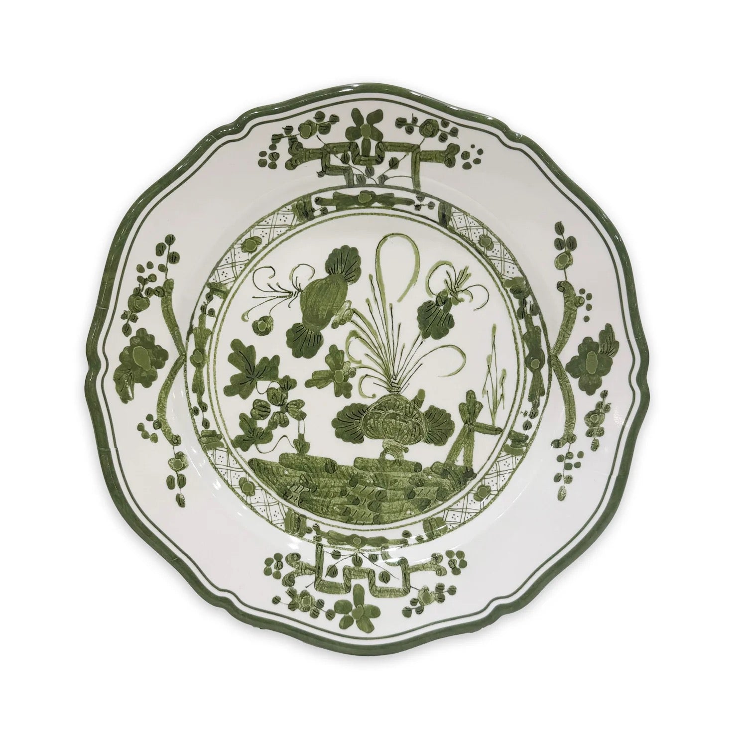 Beatriz Ball Vida Faenza Dinner Plate, Green & White