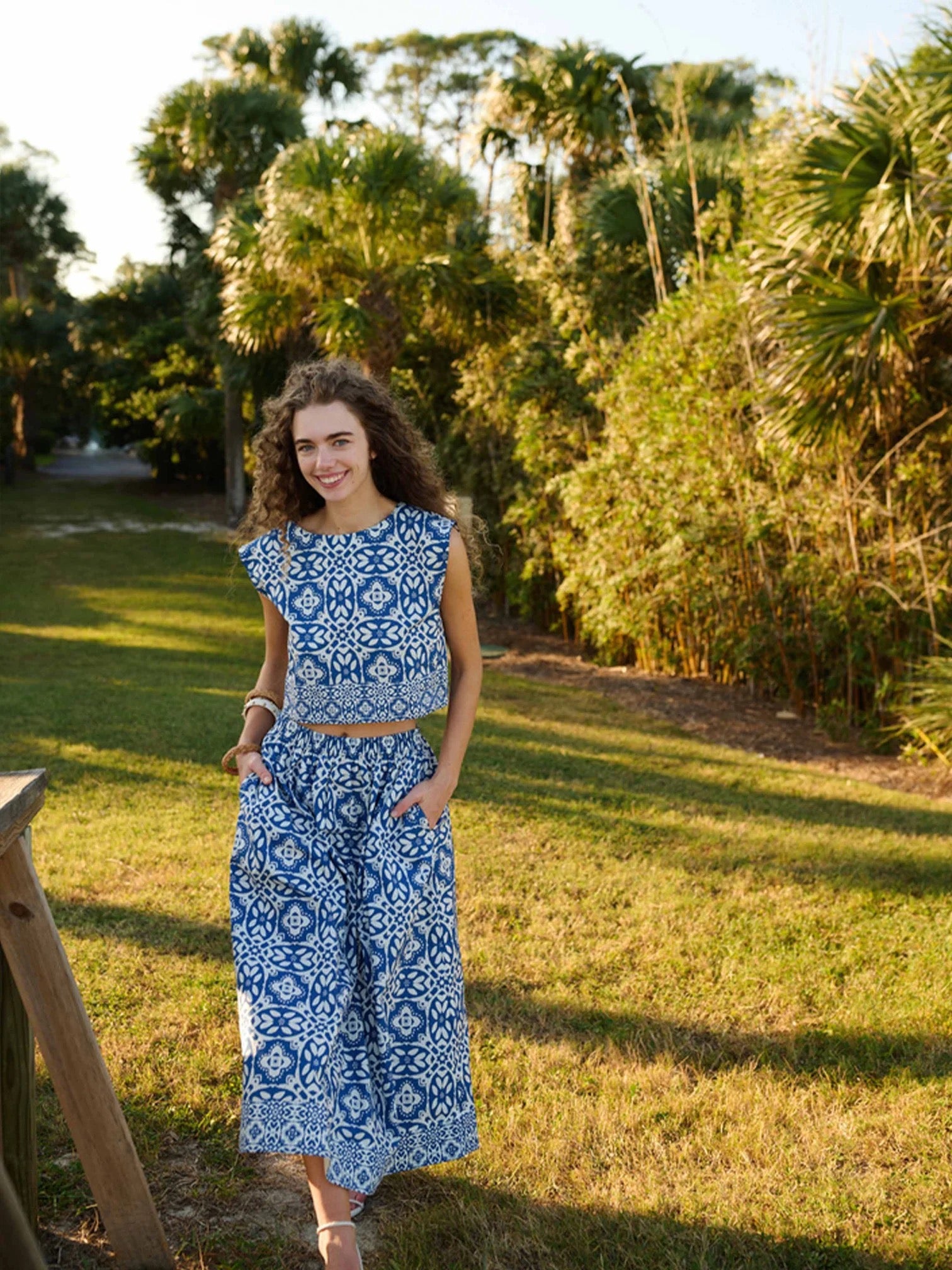 Madelyn Midi Skirt - Rosetta Tile Navy