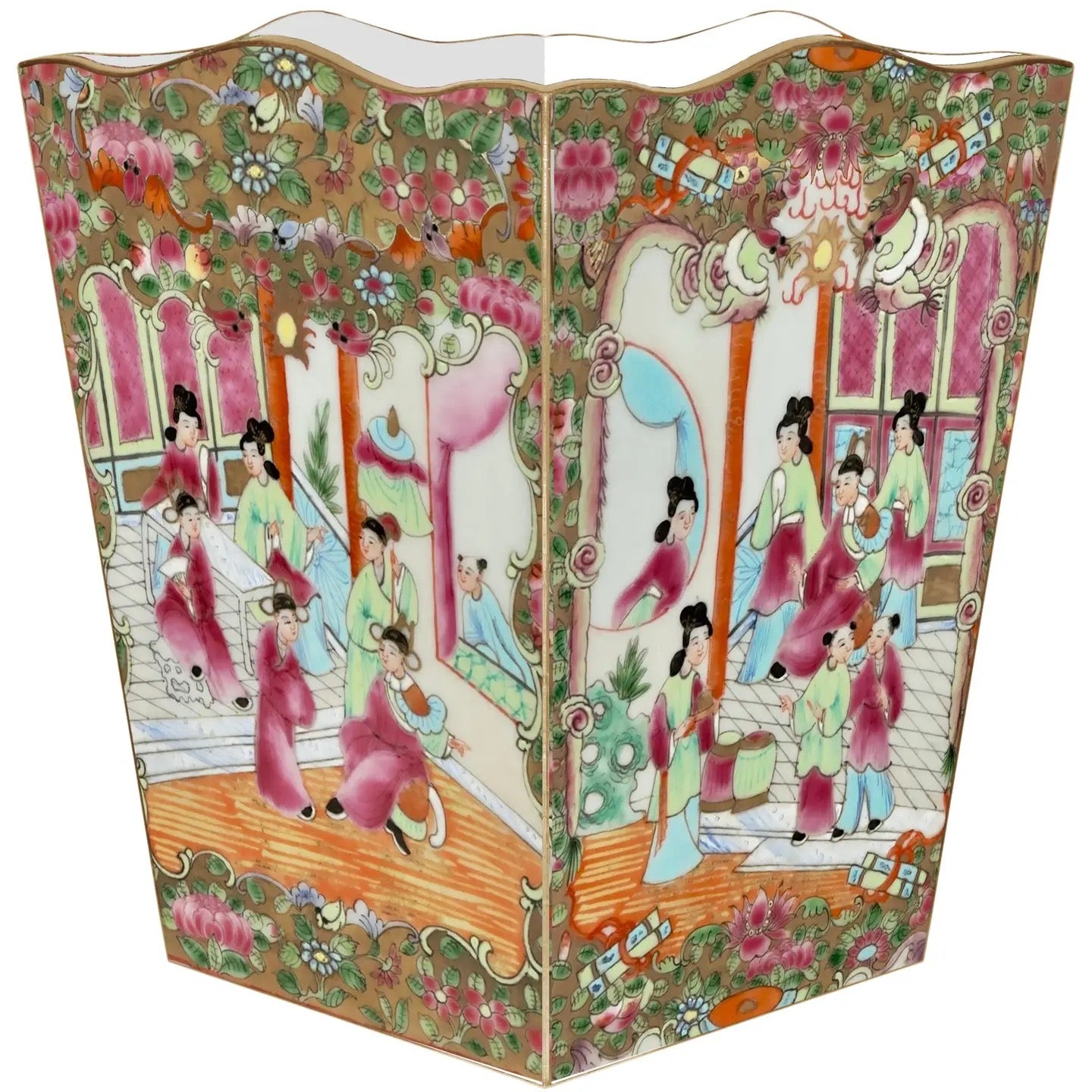 Rose Medallion Wastepaper Basket