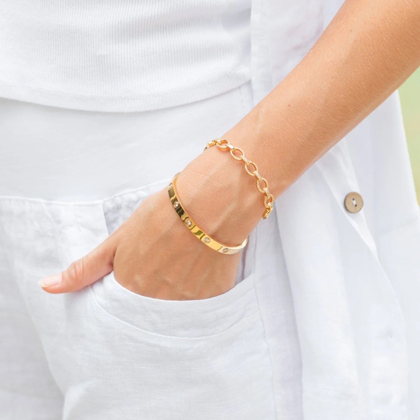 Sparkle Hinged Bracelet