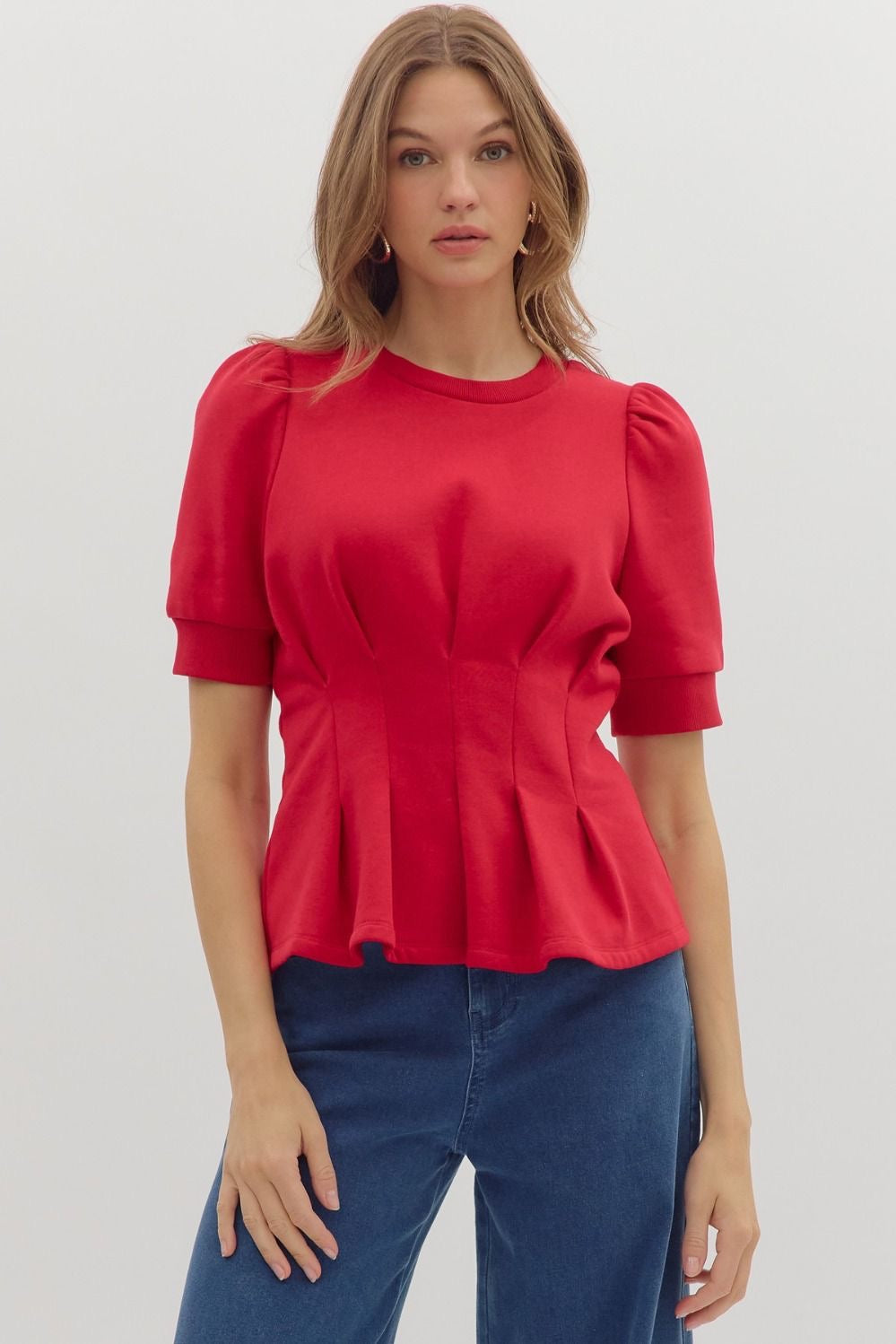 Short Sleeve Peplum Top
