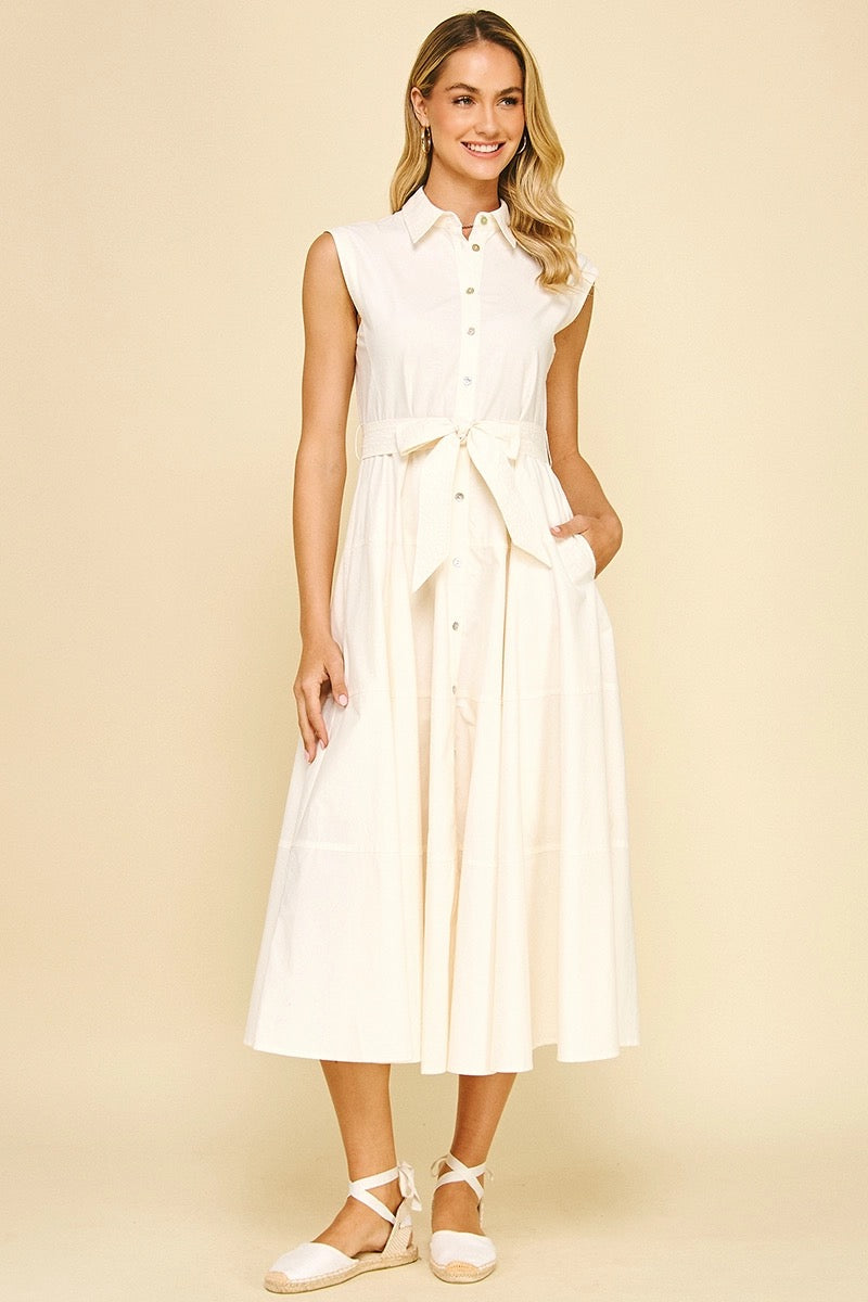 White Button Down Maxi Dress