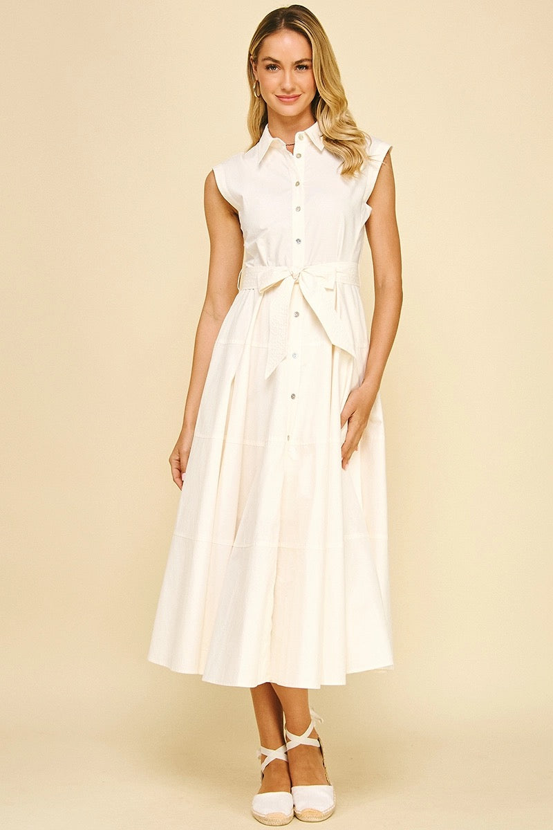 White Button Down Maxi Dress