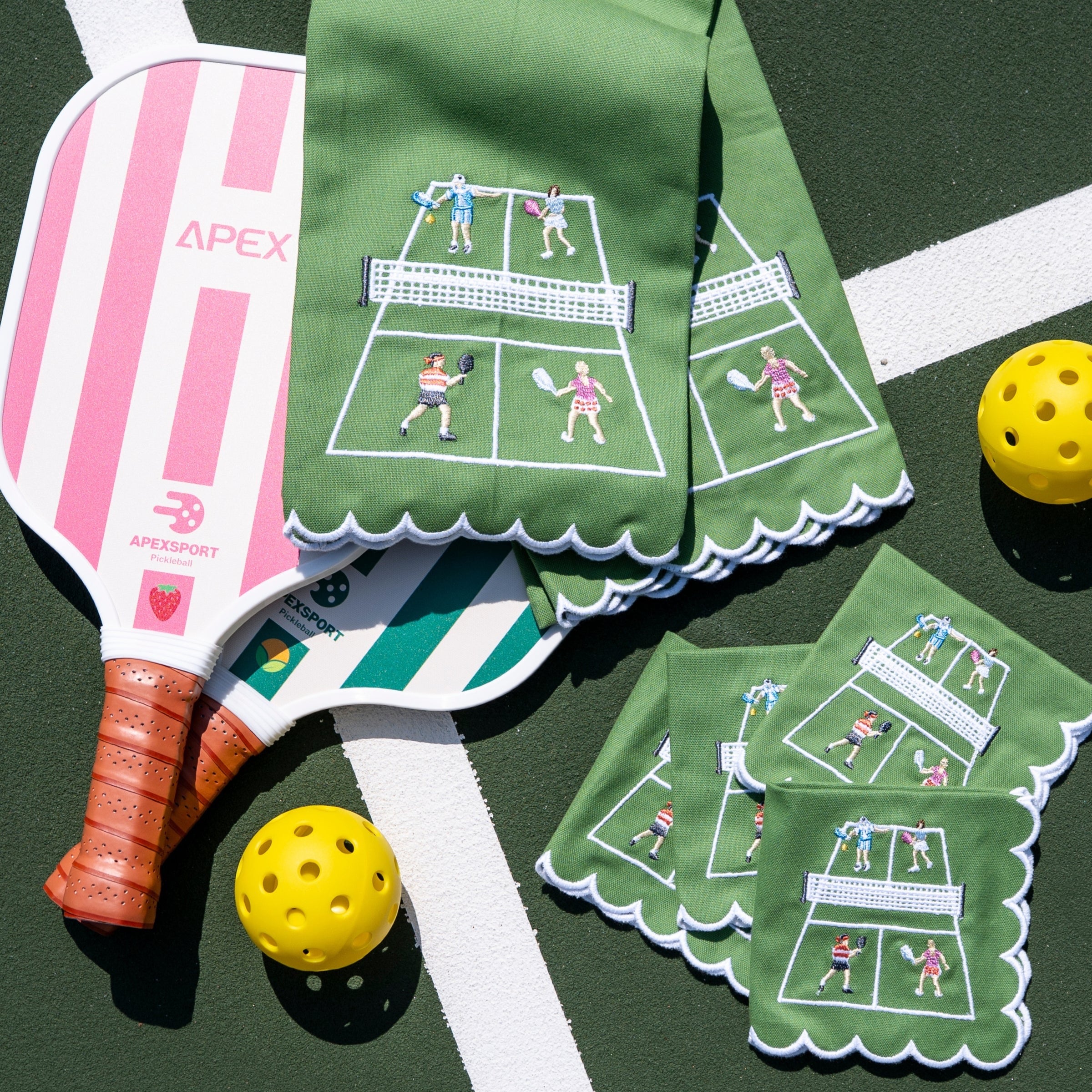 Day at the Courts Tea Towel