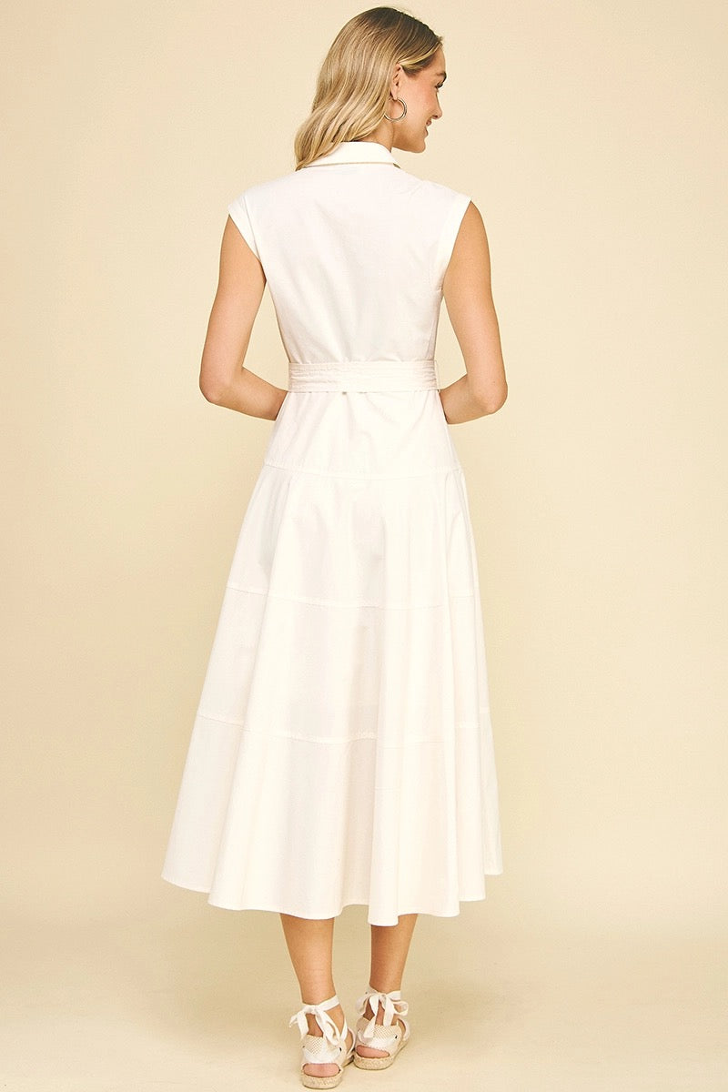 White Button Down Maxi Dress