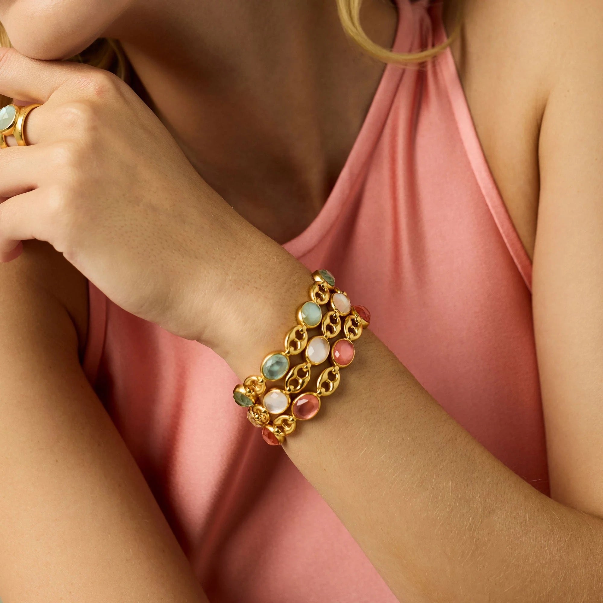 Laguna Stone Bracelet- Iridescent Aquamarine Blue