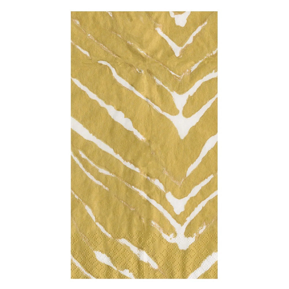 Wild Kingdom White/Gold Guest Towels