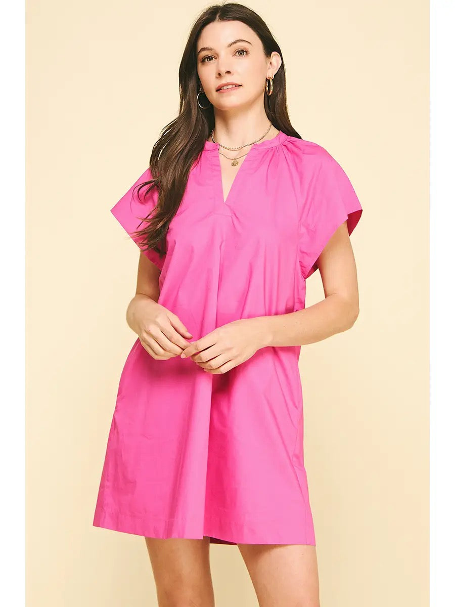 V-Neck Tunic Mini Dress