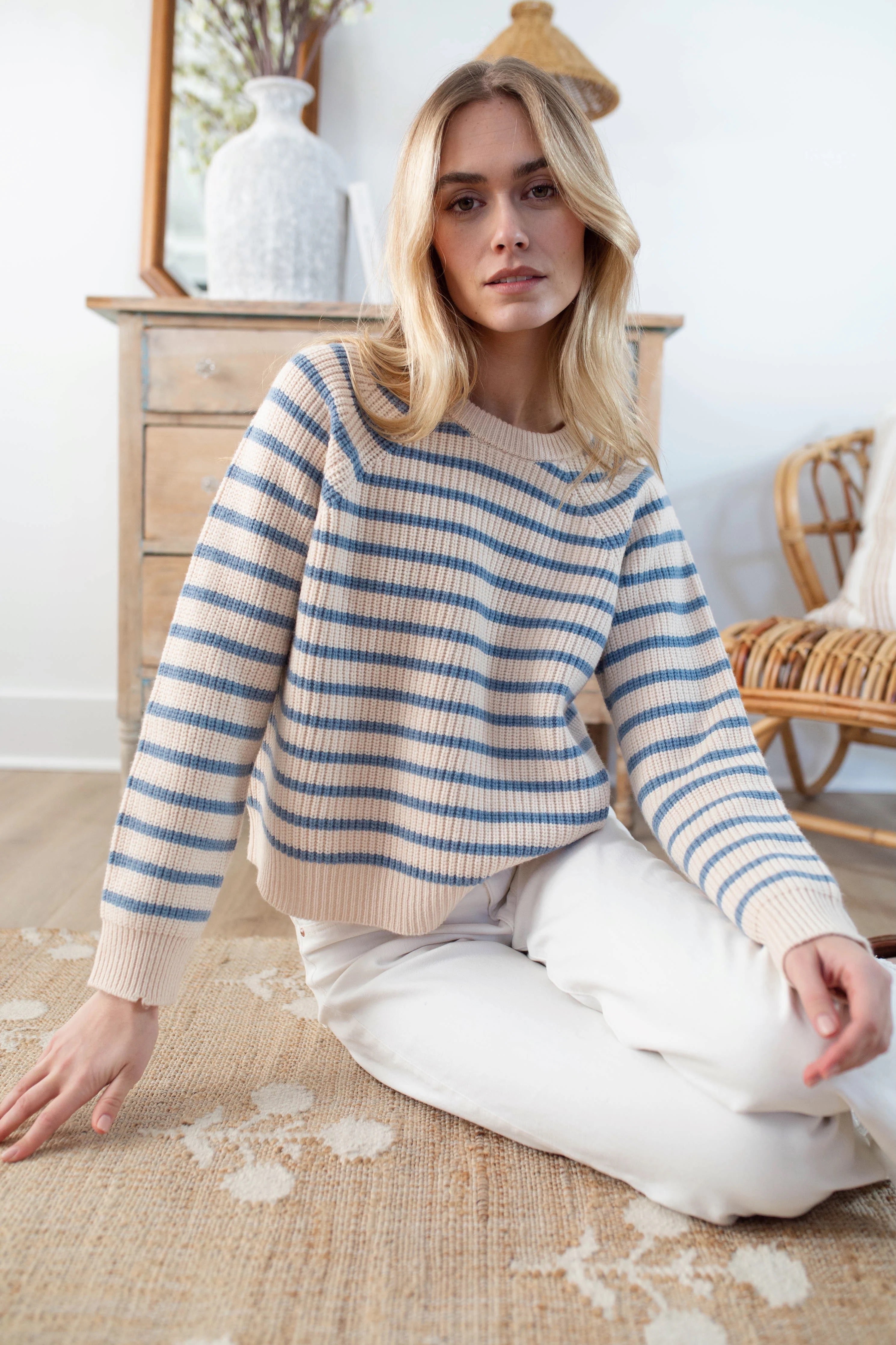 Marea Sweater Ivory Atlantic Stripe