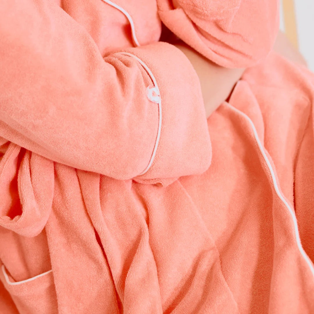 Women's Long Scallop Lightweight Robe-Tulip