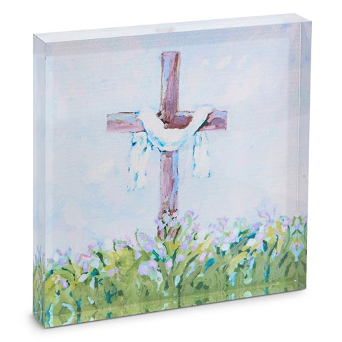 Easter Cross Acrylic Block