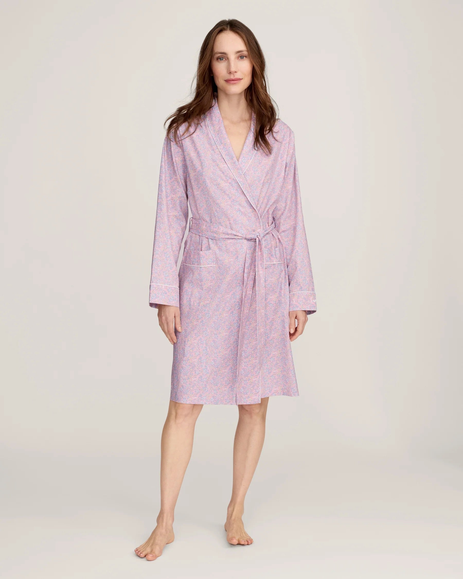 Women’s Twill Robe in Fleur Blush