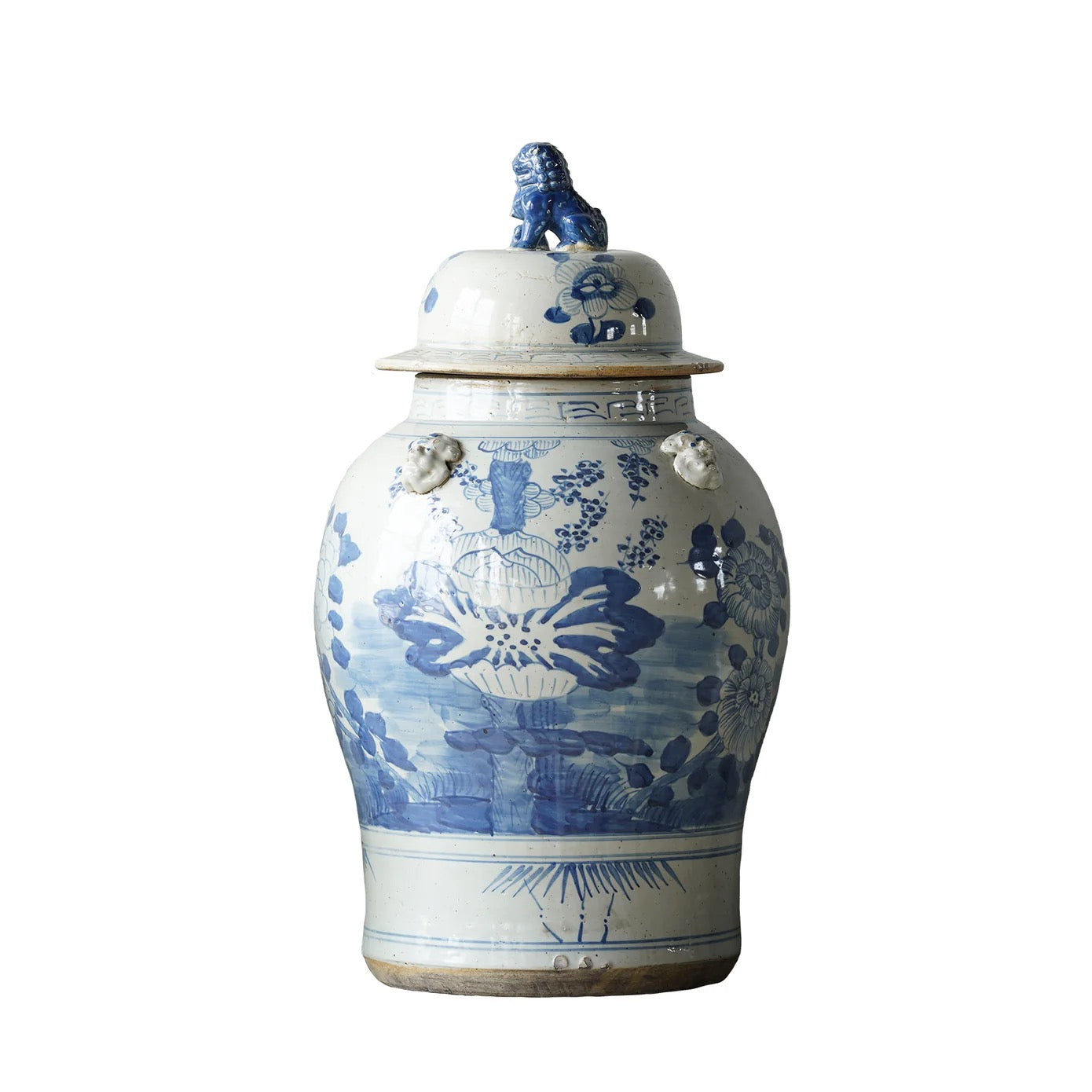 Hand-Painted Temple Jar with Lotus