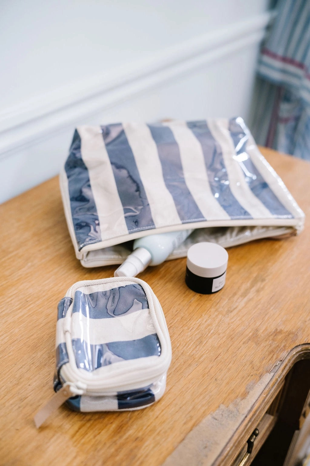 Navy Stripe Cosmetic Pouch