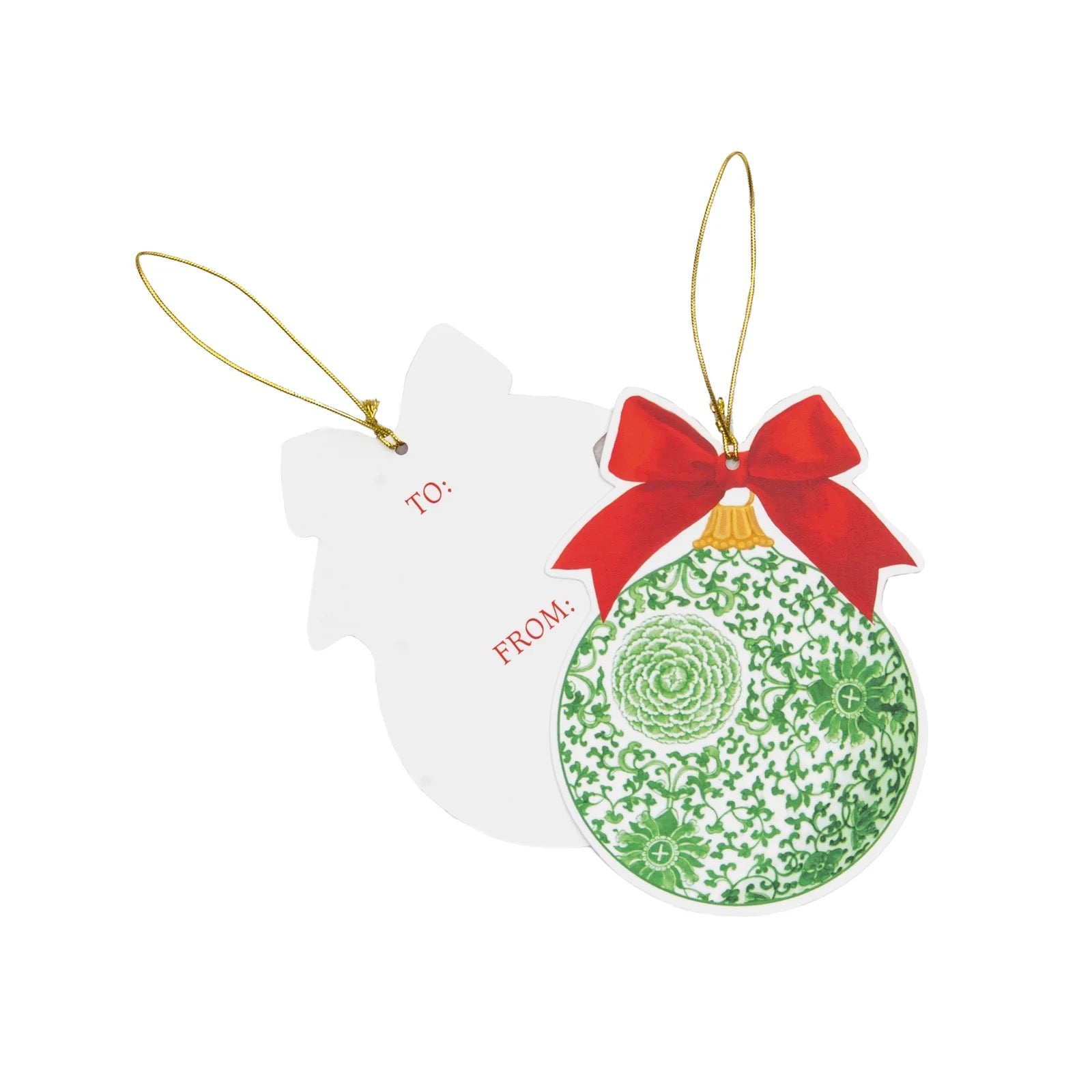 Green Ceramic Ornament Ornament Tags - includes 4 Tags