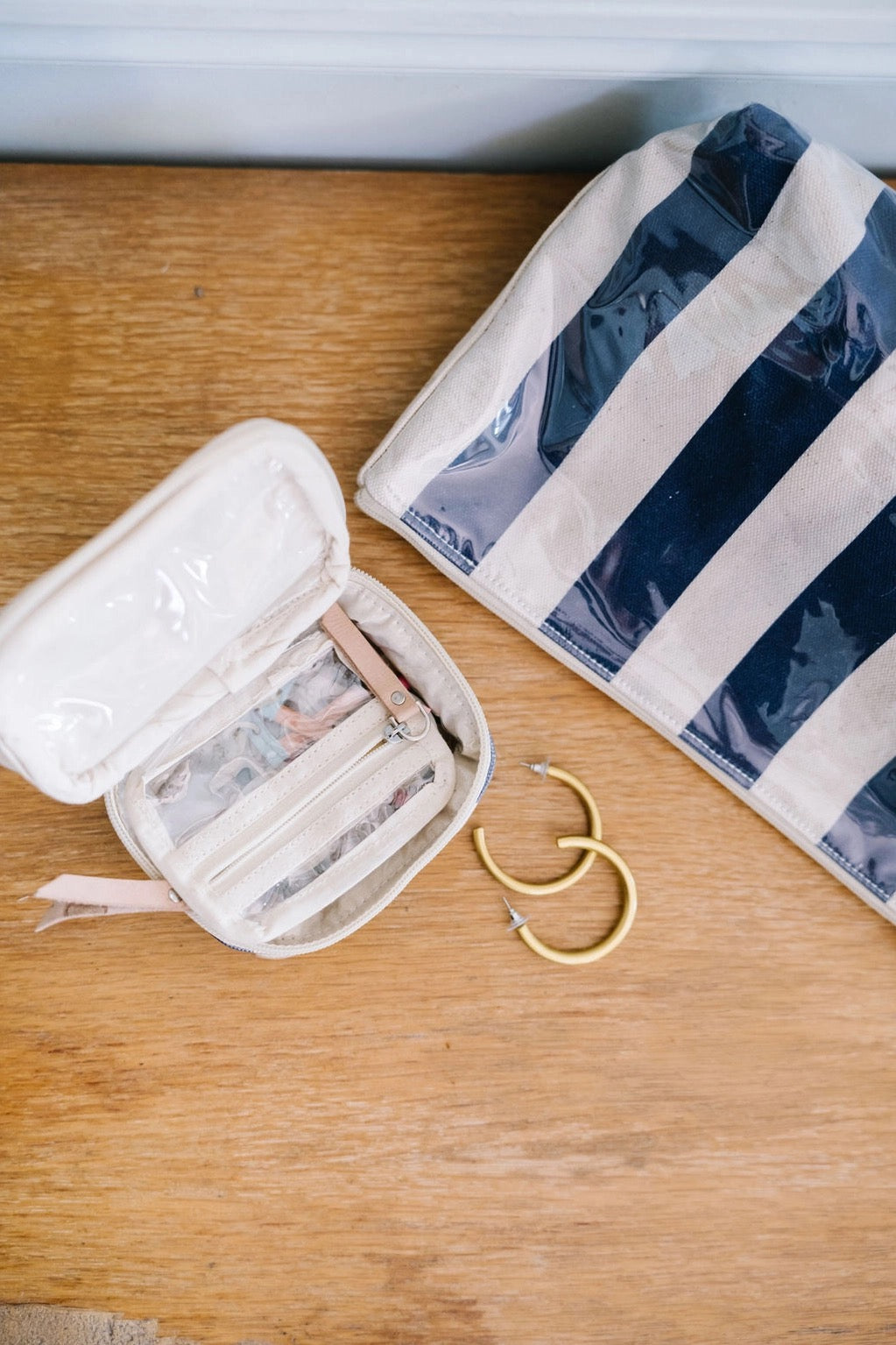Navy Stripe Jewelry Case
