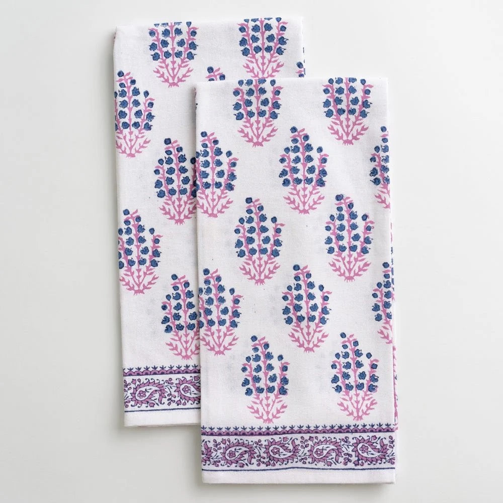Sagar Blue & Magenta Tea Towels