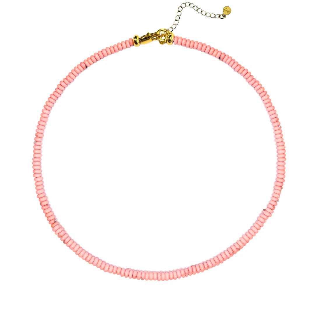 Micro Beaded Necklace- Light Pink