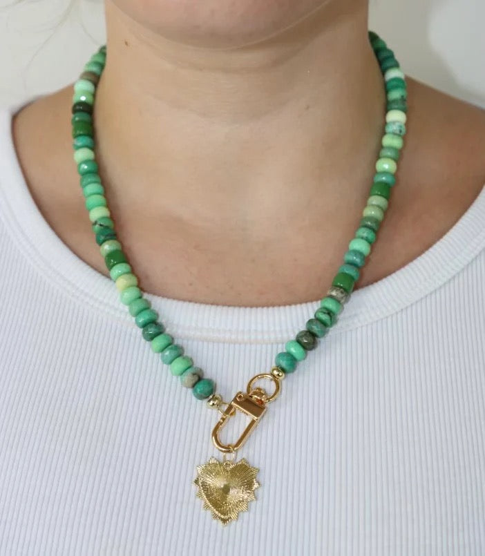Paloma Beaded Necklace with Heart