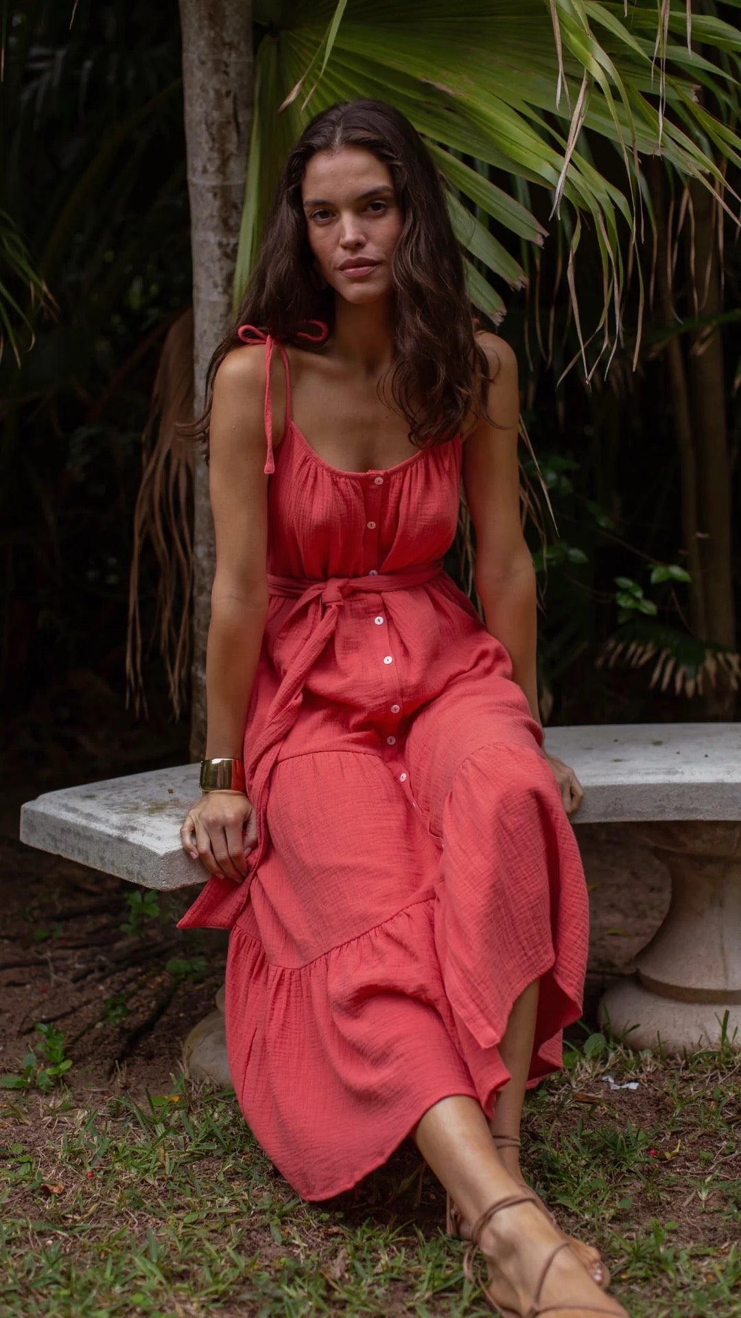 Siesta Gauze Dress Guava