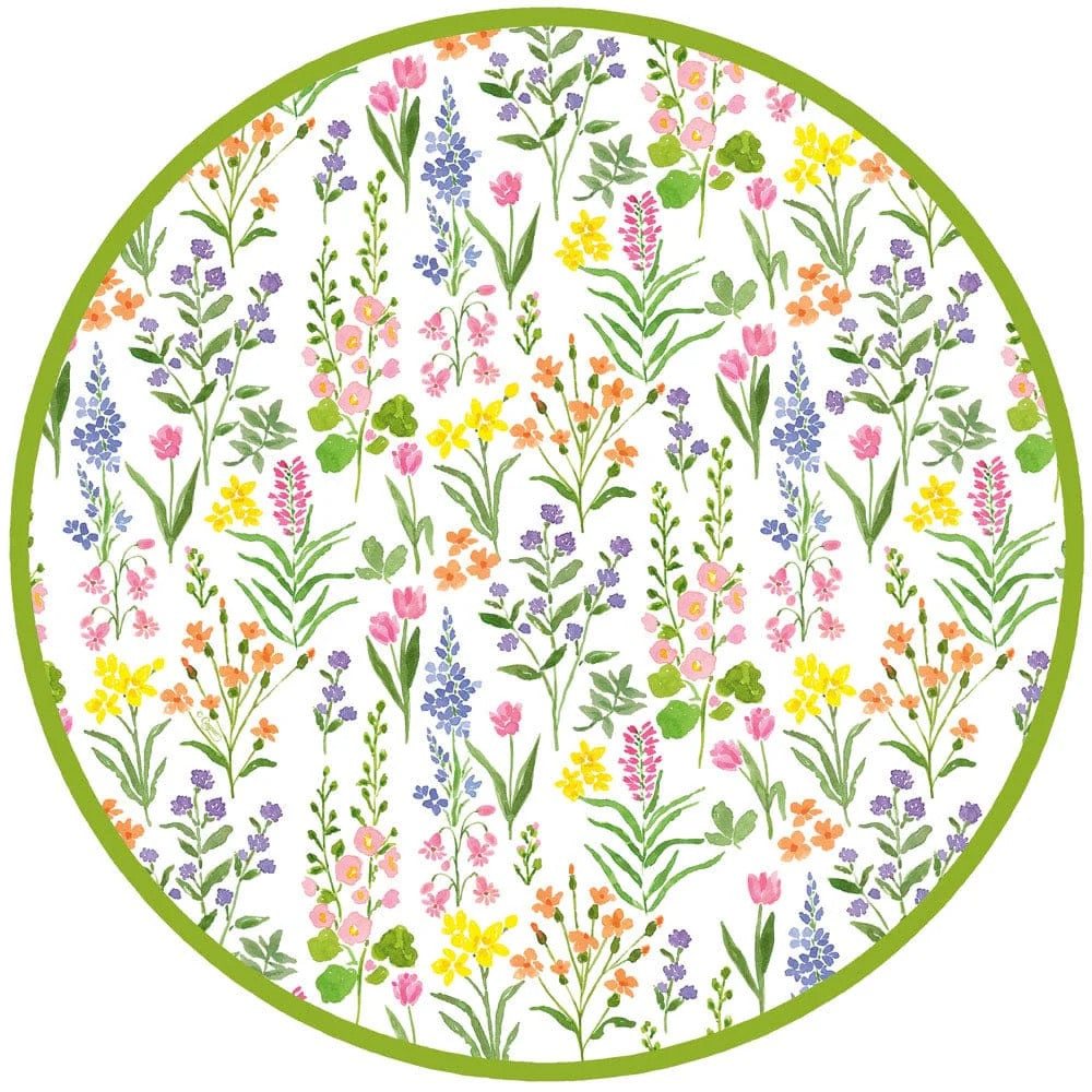 Wildflower Field Paper Placemats Round - 12 per package