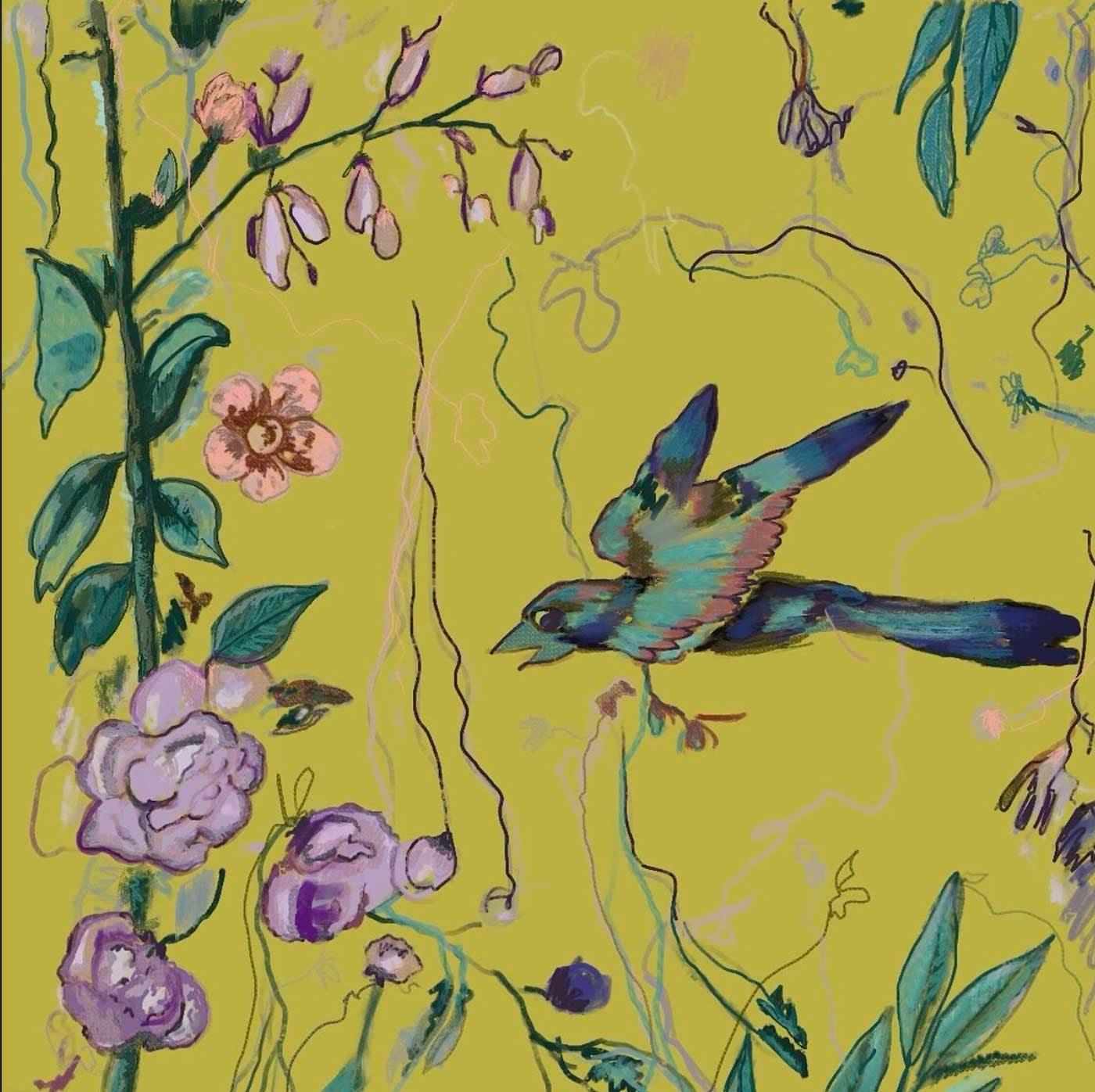 Birds of a Feather Lime Pillow
