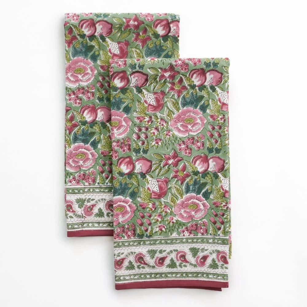Pomegranate Garden Wine & Rose Tea Towels
