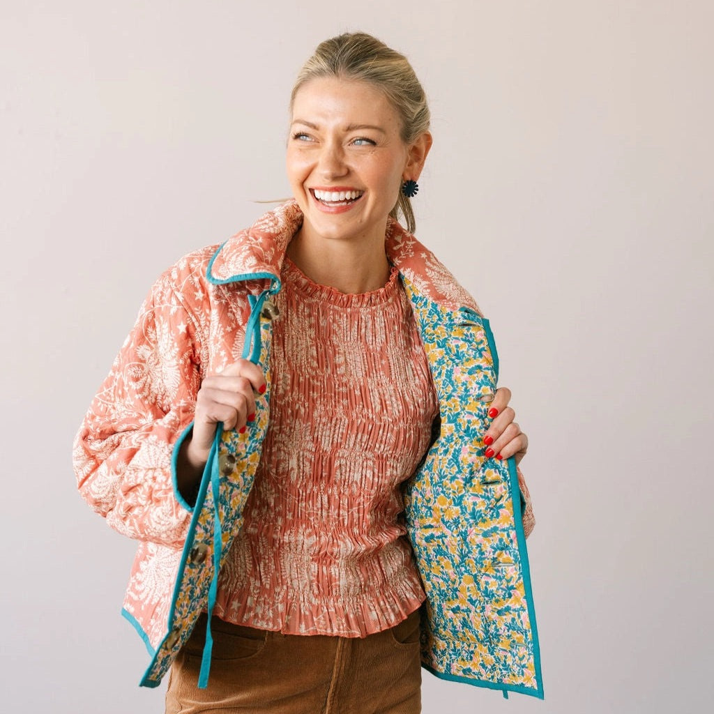 Reversible Floral Stevie Quilted Jacket